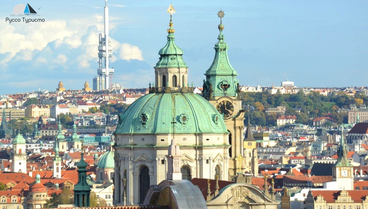 Вид на город с Пороховой башни - Прага